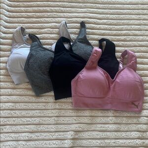 Set of Puma Bras- Black, Gray, & White Set